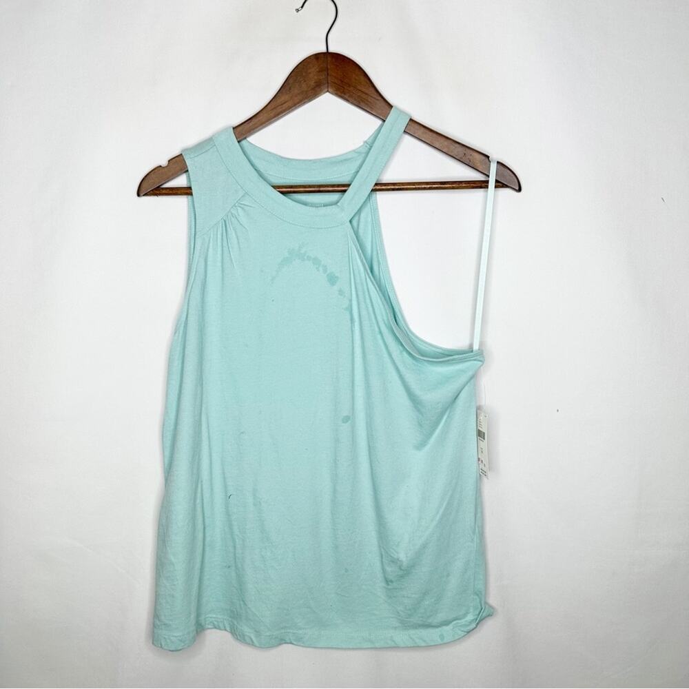 ANTHROPOLOGIE Asymmetrical Cutout Tank Sky NWT in XS